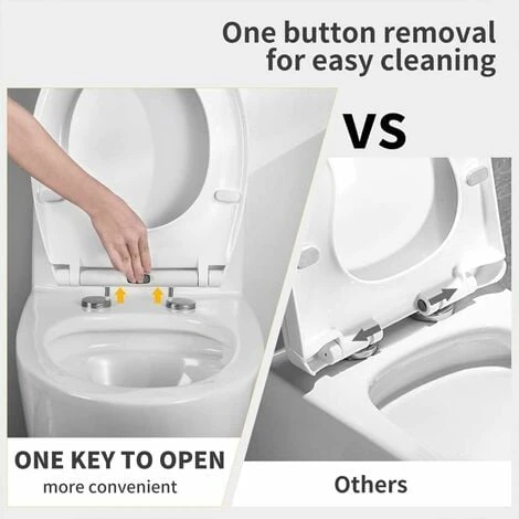 Toilet Seat, Soft Close Toilet Seat White With Quick Release For Easy Clean, Top Fixing, Stay Tight Toilet Lid Oval Shape, Heavy Duty Urea-Formaldehyde Anti-Bacterial Material - Image 4