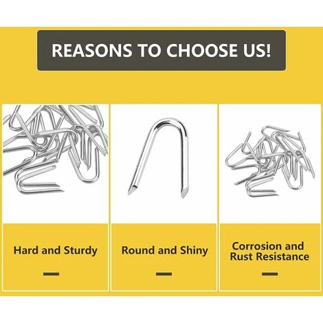 140 Pieces Galvanized Steel Spikes Fence Spikes Wire Mesh Spike 1.2x1.9cm U-shaped Fence Nail Staples For Fence Galvanized Clip Wire Mesh For Netting - Image 2