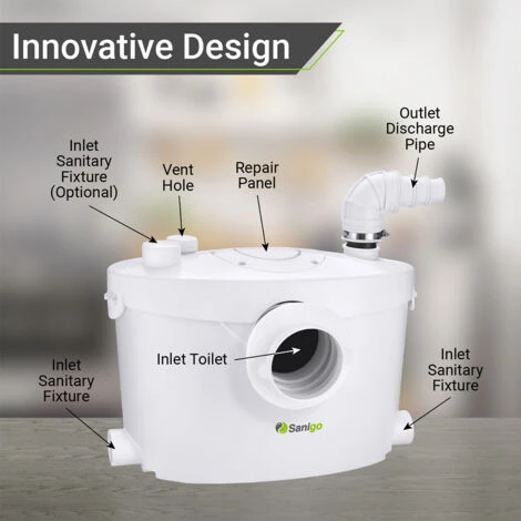 Silent Macerator Sanigo Waste Water Pump With Removable Control Panel 400W - Image 2