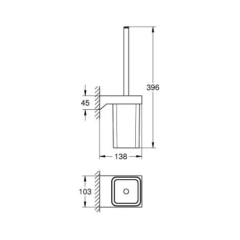 Grohe Selection Cube Toilet Brush Set, Chrome (40857000) - Image 2
