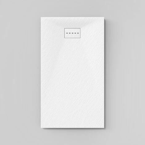 ELEGANT Shower Tray 1400x800mm White Slate Effect Square Shower Enclosure Base With Waste Trap And Drain Cover - Image 2