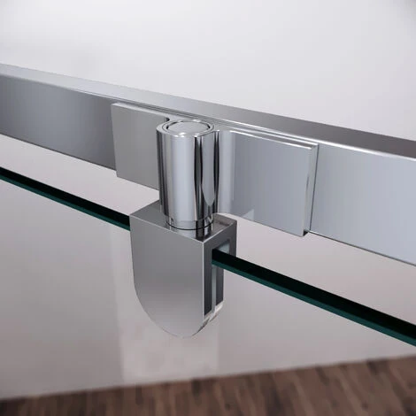 ELEGANT 900x900mm Semi-Frameless Pivot Pentagonal Shower Enclosure With Tray 8mm Tempered Glass Corner Shower Cubicle Door With Tray And Waste - Image 3