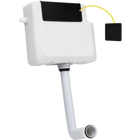 Colore Concealed Cistern With Front Access And Square Matt Black Modern Dual Flush Push Button