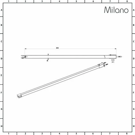 Milano Portland - 820mm Ceiling Mounted Wet Room Shower Enclosure Screen Support Arm Bar - Chrome - Image 5
