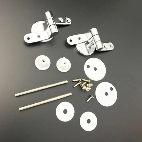 Toilet Seat Hinge, Set Of Replacement Toilet Seat Hinges With Zinc Alloy Fixings - Image 4