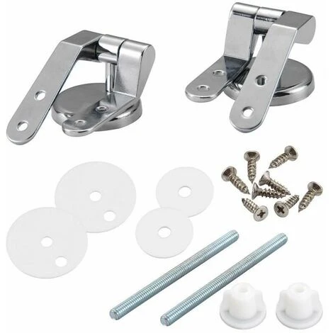Toilet Seat Hinge, Set Of Replacement Toilet Seat Hinges With Zinc Alloy Fixings - Image 5