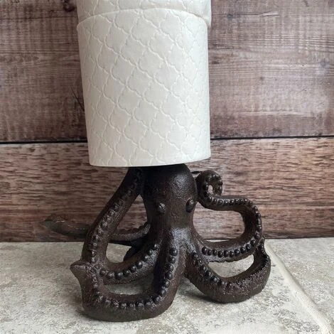 Cast Iron Octopus Wall Hook And Loo Roll Holder - Image 3