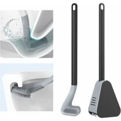 Golf Silicone Toilet Brush Long Handled Toilet Brush Toilet Brushes And Holders For Bathroom Black
