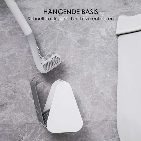 Golf Silicone Toilet Brush Long Handled Toilet Brush Toilet Brushes And Holders For Bathroom Black - Image 5