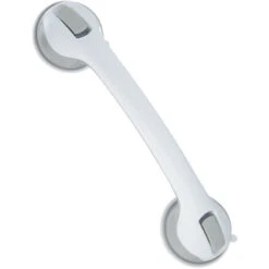 Relaxdays Suction Grab Handle, Shower & Bath, Max. Load 70 Kg, For The Elderly, Disability Aid, 30x10x8.5cm, White/Grey