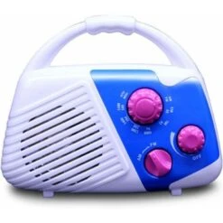 Waterproof Shower Radio Splashproof Mini AM FM Radio With Built-in Speaker And Adjustable Volume Hanging Water Resistant Shower Radio For Bathroom Outdoor