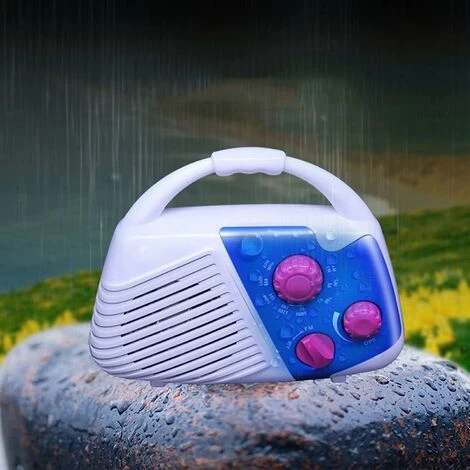 Waterproof Shower Radio Splashproof Mini AM FM Radio With Built-in Speaker And Adjustable Volume Hanging Water Resistant Shower Radio For Bathroom Outdoor - Image 2