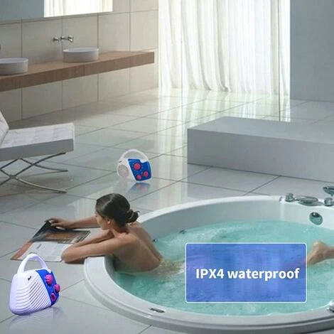 Waterproof Shower Radio Splashproof Mini AM FM Radio With Built-in Speaker And Adjustable Volume Hanging Water Resistant Shower Radio For Bathroom Outdoor - Image 4