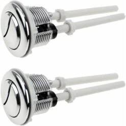 2 Pieces Toilet Push Buttons Dual Flush Knob 38mm Standard Chrome Silver Plated WC Cistern Knobs