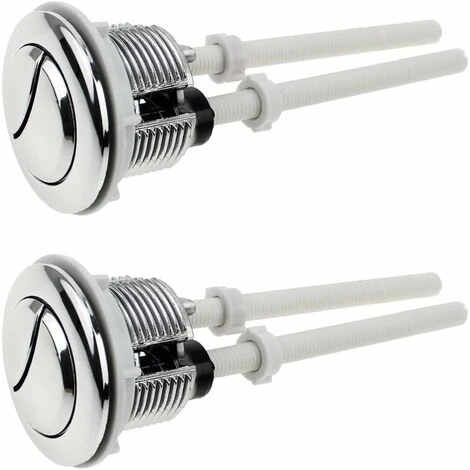 2 Pieces Toilet Push Buttons Dual Flush Knob 38mm Standard Chrome Silver Plated WC Cistern Knobs