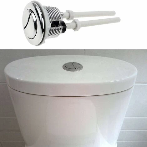 2 Pieces Toilet Push Buttons Dual Flush Knob 38mm Standard Chrome Silver Plated WC Cistern Knobs - Image 2