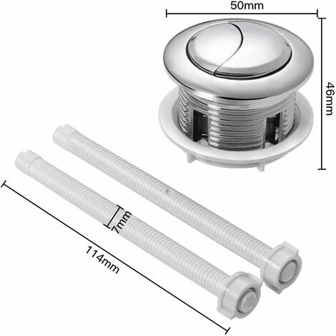 2 Pieces Toilet Push Buttons Dual Flush Knob 38mm Standard Chrome Silver Plated WC Cistern Knobs - Image 3