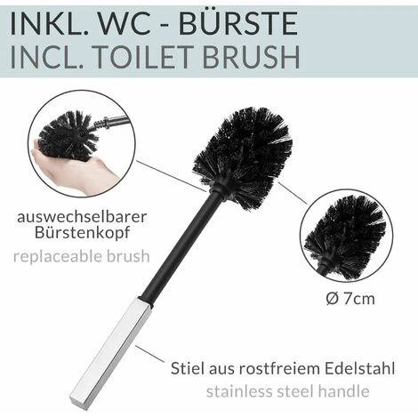 CASARIA WC Toilet Paper Roll Brush Holder Set Bamboo Stand 83 X 24.5 X 20 Cm Freestanding Natural Bathroom - Image 5