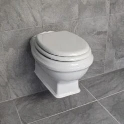 Greenwood Wall Hung Toilet Pan Traditional Design + Optional Concealed Cistern, Toilet Pan Only