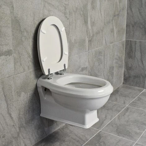 Greenwood Wall Hung Toilet Pan Traditional Design + Optional Concealed Cistern, Toilet Pan Only - Image 2