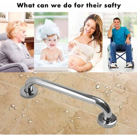 Shower Grab Bar 30 Cm (x2 Units), Safety Shower Handle, Handicapped WC Grab Bar, Toilet Grab Bar, Shower And WC Grab Bar - Image 3