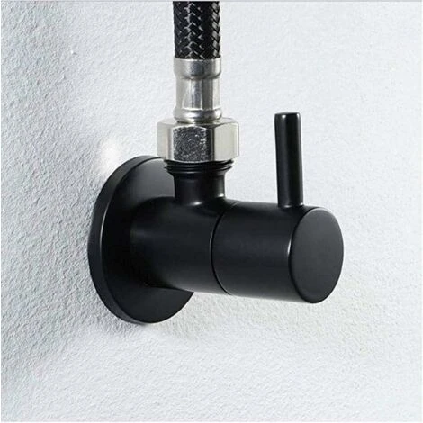 Black Shut Off Valve Angle Valve Brass Diverter Valve Toilet Valve Shower Head Connector Solid Brass Fitting Crane Fixing - Image 3