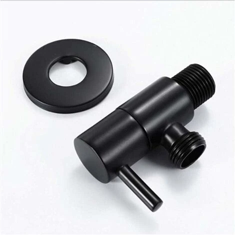 Black Shut Off Valve Angle Valve Brass Diverter Valve Toilet Valve Shower Head Connector Solid Brass Fitting Crane Fixing - Image 4