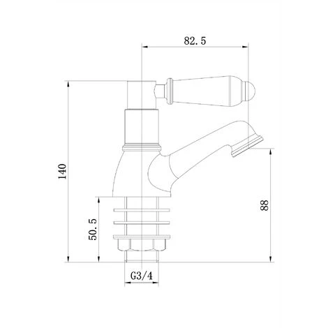 ENKI, Downton, BT0716 Hot And Cold Bath Taps With Black Ceramic Levers English Gold - Image 2