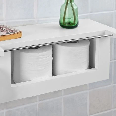 SoBuy Wood Wall Mounted Bathroom Toilet Paper Roll Holder,FRG175-W - Image 5