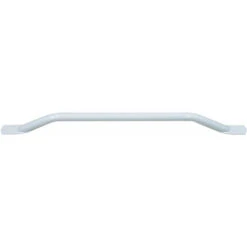 White Steel Pipe Grab Bar - 700mm Length - Rounded Safety Ends - Epoxy Coating