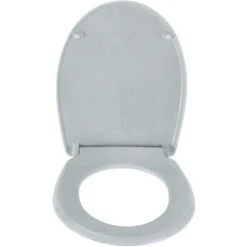 WOLTU Quick Release WC Toilet Seats Soft Close Slow Hinge Attached For Family Bathroom Grey