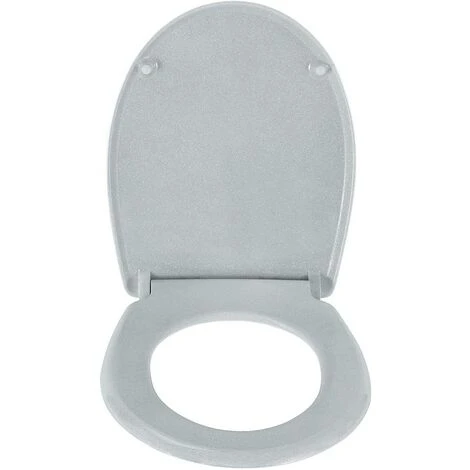 WOLTU Quick Release WC Toilet Seats Soft Close Slow Hinge Attached For Family Bathroom Grey