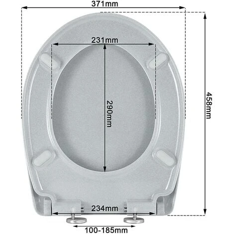WOLTU Quick Release WC Toilet Seats Soft Close Slow Hinge Attached For Family Bathroom Grey - Image 2