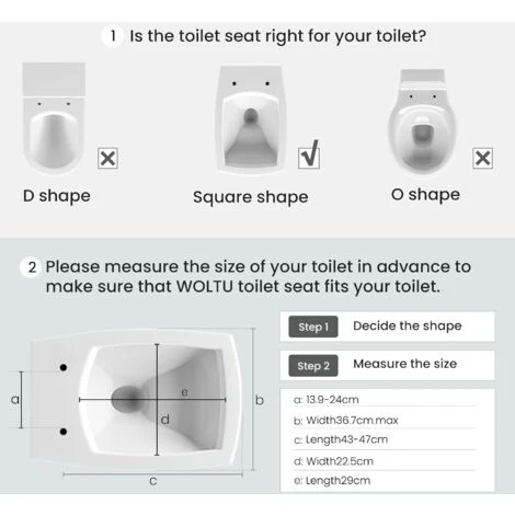 WOLTU Square WC Toilet Seats White Soft Close Quick Release Toilet Lid Cover - Image 3