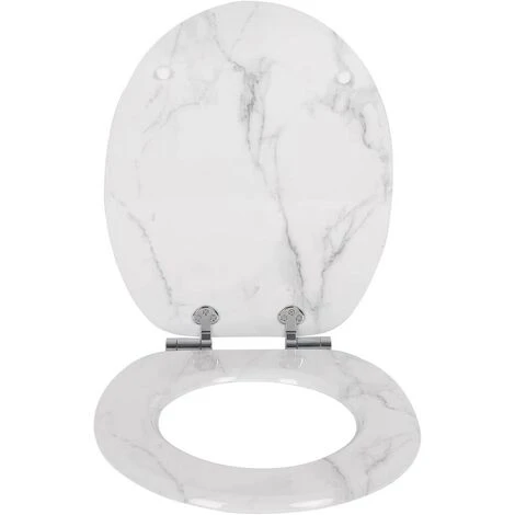 WOLTU Wooden Toilet Seats Soft Close WC Seat Hinge Ideal For Standard Toilet Granite - Image 2