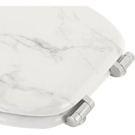 WOLTU Wooden Toilet Seats Soft Close WC Seat Hinge Ideal For Standard Toilet Granite - Image 3