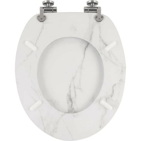 WOLTU Wooden Toilet Seats Soft Close WC Seat Hinge Ideal For Standard Toilet Granite - Image 4