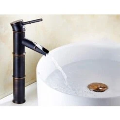 Bathroom Faucet, Retro Bronze Basin Faucet, Hot And Cold Water Single Hole Faucet, Suitable For Inner Diameter 1.25in-1.57in