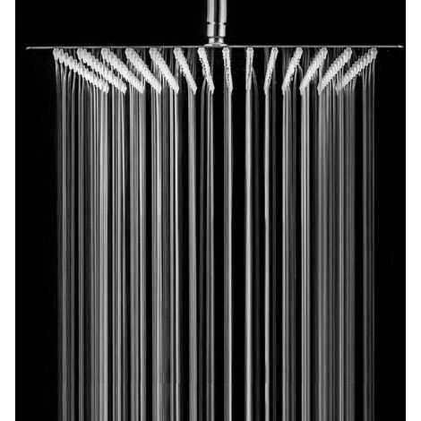 LED 16 Inch Rainfall Shower Head Square Ultra Thin Temperature Sensor 3 Colors Changing Chrome Polished Stainless Steel - Image 4