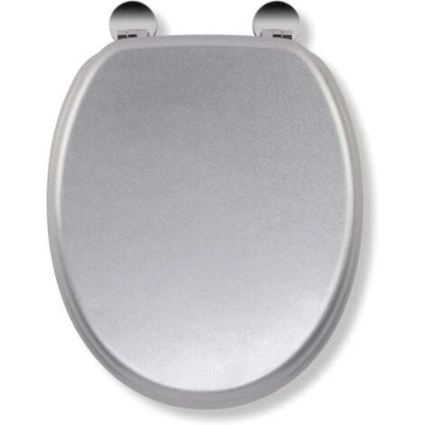 Croydex Flexi-Fix Quartz Top & Bottom Fix Toilet Seat, Silver