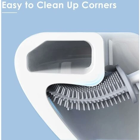 Toilet Brush (2 Pack) Silicone Toilet Brush, Toilet Brush And Holder With Soft Bristles And Non-slip Grip - Clean And Dry Quickly - Image 2