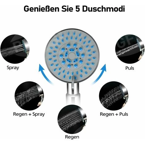 5 Modes Shower Set With Shower Column, Hand Shower, Shower Hose For Bathroom - Image 3
