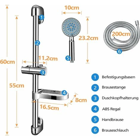 5 Modes Shower Set With Shower Column, Hand Shower, Shower Hose For Bathroom - Image 5