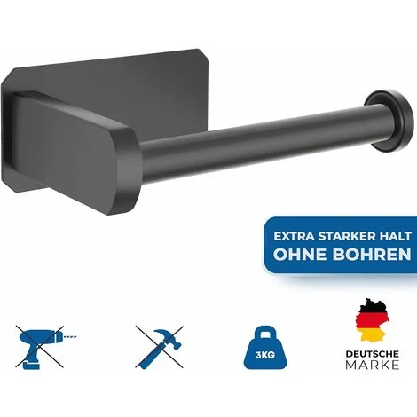 Flawless Porte Papier Toilette Non Percé Collection Premium Models Colle Sur Porte Paper Toilet (noir) - Image 2
