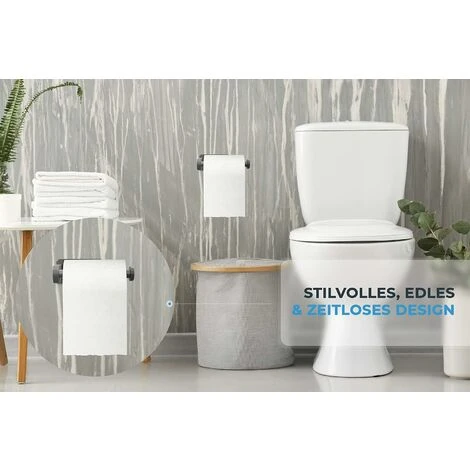 Flawless Porte Papier Toilette Non Percé Collection Premium Models Colle Sur Porte Paper Toilet (noir) - Image 4