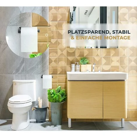 Flawless Porte Papier Toilette Non Percé Collection Premium Models Colle Sur Porte Paper Toilet (noir) - Image 5