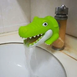 Cartoon Faucet Extender Washbasin Bath Spout Cover Cute Animal Toy Faucet Cover Bath Safety Fun For Kids Children - Crocodile
