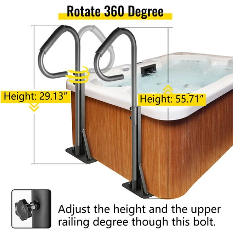 Vevor Hot Tub Handrail Spa Side Handrail 56" Grab Rail For Hot Tub Accessory - Image 3