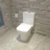 Square Toilet Close Coupled Ceramic Pan Cloakroom Soft Close Seat WC Modern