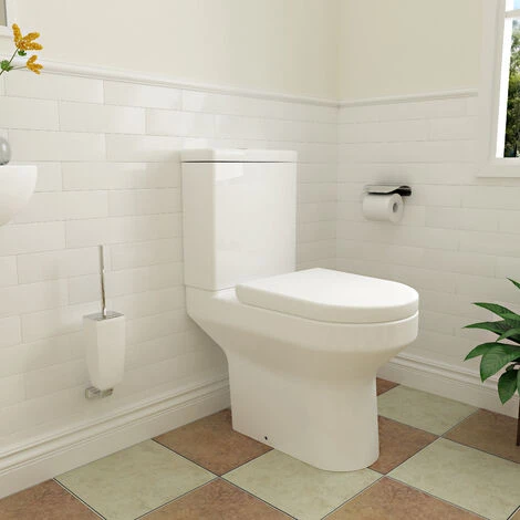 Sky Close Coupled Toilet Soft Close Seat Ceramic White Bathroom Round Traditional - Image 2
